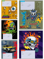 Тетрадь А5 24л лин. Проф-Пресс "Безумный микс" 5 диз.в спайке, белизна 100%