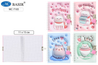 Записная книжка с замочком 150*110мм  48л. "Кошки"