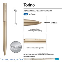 Ручка автомат. "Torino. Шампань" шарик., 1,00мм, металл., синие чернила