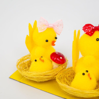 Сувенир пасхальный "Цыплята пушистые" 5см, 4шт