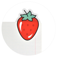 Закладки с липким краем (100*104мм)  1 цв, по 25л. "Клубника" пластиковые