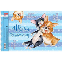 Альбом А4 24л  гребень "Из жизни корги", перфорация на отрыв,  пл. 100 гр/м