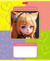 Тетрадь А5 24л кл. Hatber "Девчонки_аниме" 5диз.в спайке, бел.100%