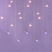 Гирлянда электрическая Бахрома 3м 96LED светодиодная, белый провод, 220В, шампань