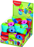 Точилка пласт. с контейнером  1 отв. BOOGY, непрозр., ассорти