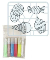 Краска по стеклу с трафаретами "Вкусняшки"