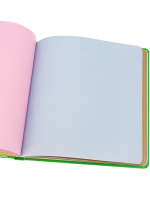 Скетчбук 200*200мм  72л., сшивка, 120гр/м2 "Colorful Green" цветной блок4цв.+ крафт 78гр, тв.обложка