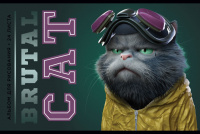 Альбом А4 24л скоба "Брутальные коты" твин-лак