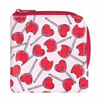 Кошелек для банкнот и монет Феникс+ "Розовые леденцы" 8,5*8,5*1,5см, кожзам., молния