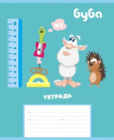 Тетрадь А5 12л косая лин. с доп.горизонт.лин. Hatber "Буба" 5диз.в сп.,белизна 98%