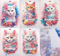 Альбом А4 48л скоба пласт.обл. "Spring cat"тисн., 100 г/м2*