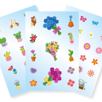 Альбом наклеек А6 6 лист. "100 наклеек. Цветы"