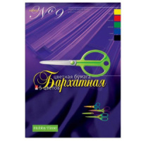 Бумага цв. бархатная А4  5цв.  5л. одностор., пл. 140 гр/м2
