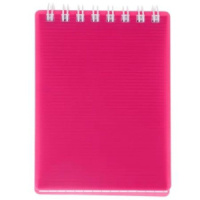 Блокнот А7 пласт.обл.  80л "Line neon. Розовый" гребень, кл.