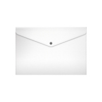 Конверт на кнопке А4  Diamond Total White, полупрозрачный