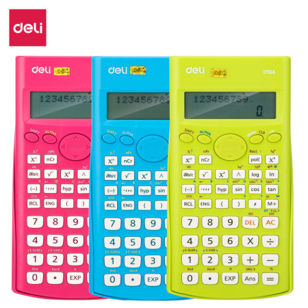 Калькулятор  10+2 разр. Deli научный, для ЕГЭ, зеленый E1710A