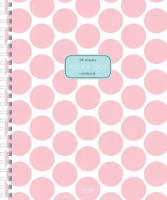 Тетрадь А5  96л кл. гребень Hatber "Горохи" софт-тач, многоцв.срез, перф.на отрыв,4диз.в блоке