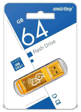Флеш-драйв  64 GB USB 2.0 Smartbuy lossy series Orange