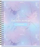 Тетрадь А5  48л кл. гребень Полином "Shiny office" УФ-лак, 4 дизайна, БЕЗ ПОЛЕЙ