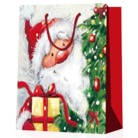 Пакет подар. бум. новогодн. 18*23*10 см 210 гр/м2 "Дед Мороз" микс дизайнов
