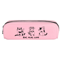 Пенал-косметичка (200х60х45) молния, силикон "Коты" шелкограф.