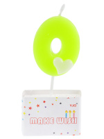 Свеча-цифра "0" с сердечком