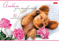 Альбом А4 16л скоба "Очаровательные щенки"  пл. 100 гр/м