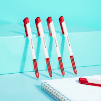 Ручка шар. Deli Arrow  красная, 0,7мм, белый корпус