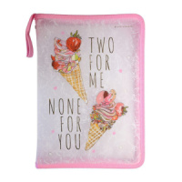 Папка д/тетрад. А4 (335*230*25) молния вокруг, пластик "Мороженое"