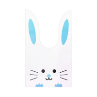 Мешок подар. ПВХ  с ушами 13*22см "Заяц" голубой 