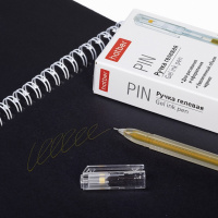 Ручка гелевая Hatber "Pin" 0,5мм, золото