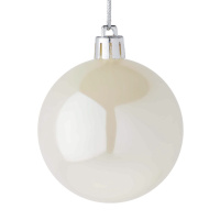 Набор елочных шаров 6 см, 6 шт., белая нефть, пластик