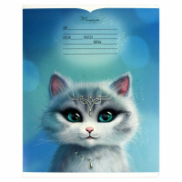 Тетрадь А5 18л кл. Феникс+ "Кошечки-принцессы" выб.УФ-лак, белизна 100%