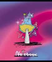 Тетрадь А5 48л кл. ПЗБМ "Поганки" софт.тач, выб.УФ лак Брайль, 5диз.в блоке, бел.100%