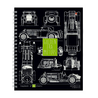 Тетрадь А5  96л кл. гребень Альт "Blueprint" глянц.лам., бел.100%