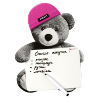 Доска магнитно-маркерная 22,4*26 см "Мишка в шапочке" в наборе 1 маркер