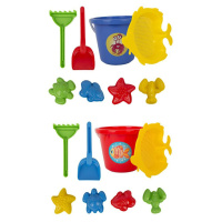 Набор игрушек. "Дай Краба!" 4 формочки, ведро, сито. грабли лопатка