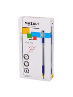 Ручка шар. MAZARI "Gold" синяя, пулевидн.након., 0,5мм, смен.стерж. 140мм