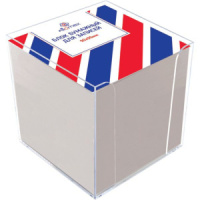 Блок бумаги для записи  (90*90*90мм) белый, в пласт.подставке, 70г/м2