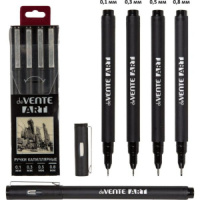 Набор капиллярных ручек "deVENTE. Art" 4шт., d=0,1, 0,3, 0,5, 0,8 мм, черные