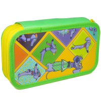 Пенал 3 отд. (190*105)  Умный пес, лам., тканевый торец