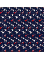 Бумага упаковочная 70*100см  "Лошадки" Символ года, ассорти, 5 дизайнов