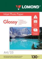 Фотобумага INK JET LOMOND А4 130г, 25л, глянцевая, односторонняя