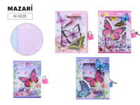 Записная книжка с замочком А6  48л. "Бабочки"