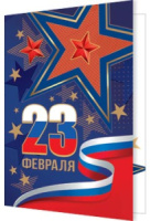 Мини-открытка 10*7см "23 февраля"