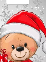 Пакет 40*31см (60мк) с вырубной укрепл. ручкой "Мишка с подарками" ПВД