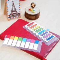 Закладки с липким краем (45*8мм) 8цв. по 20л., Z-сложение, пластиковые