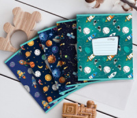 Тетрадь А5 18л лин. ПЗБМ "Ракеты" тисн.фольгой, белизна 100%