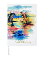 Ежедневник недат А5 кожзам, мягк.обл.,  168л. "Санкт-Петербург. Разводные мосты"