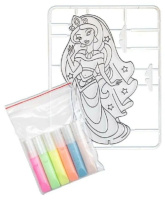 Краска по стеклу с трафаретом    "Восточная красавица"